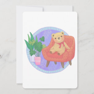 Teddy Bear & Furniture Illustration Invitation