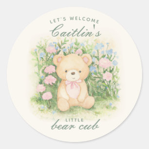 Teddy Bear Garden Baby Shower Classic Round Sticker