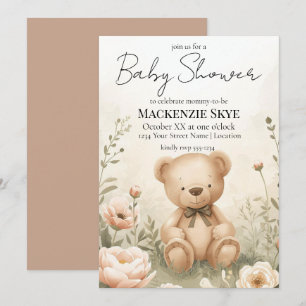 Teddy Bear Garden Baby Shower Invitation