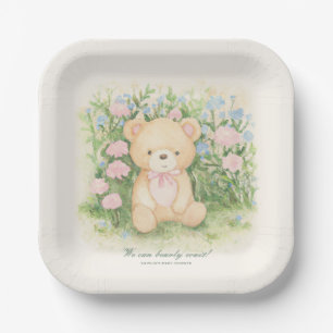 Teddy Bear Garden Classic Baby Shower Paper Plate