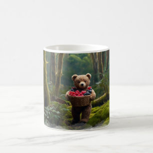Teddy Bear Gathering Berries Art for Kids Coffee Mug