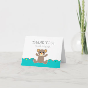 Teddy Bear Gender Neutral Baby Gift Thank You Card
