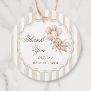 Teddy Bear Gender Neutral Baby Shower Favour Tags