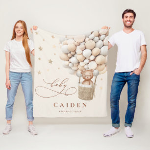 Teddy Bear Gender Neutral Baby Shower Nursery Gift Fleece Blanket