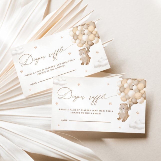 Teddy Bear Gender Neutral Diaper Raffle Enclosure Card (Creator Uploaded)