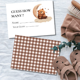 Teddy bear gender neutral Guess How Many Game Card