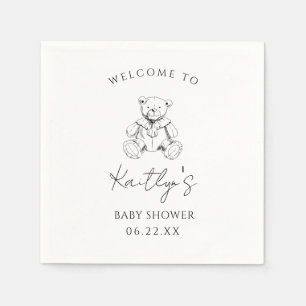 Teddy bear  gender neutral paper napkins