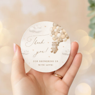 Teddy Bear Gender Neutral Thank You Classic Round Sticker