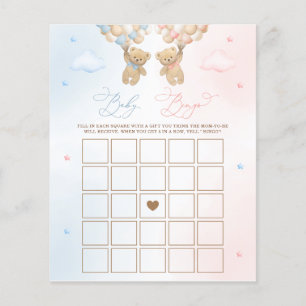Teddy Bear Gender Reveal Baby Bingo Game