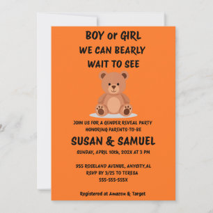 Teddy Bear Gender Reveal Invitation