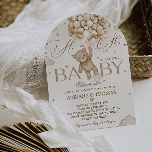 Teddy Bear Gender Reveal  Invitation