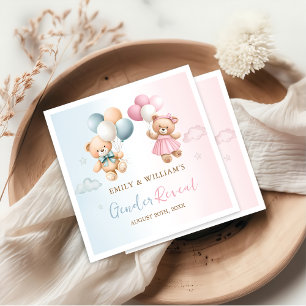 Teddy Bear Gender Reveal Napkins