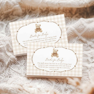 Teddy Bear Gingham Books for Baby Enclosure Card