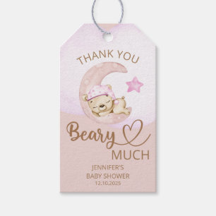 Teddy bear girl baby bear Thank you beary much Gift Tags