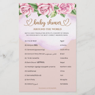 Teddy bear girl Baby Shower Around the World