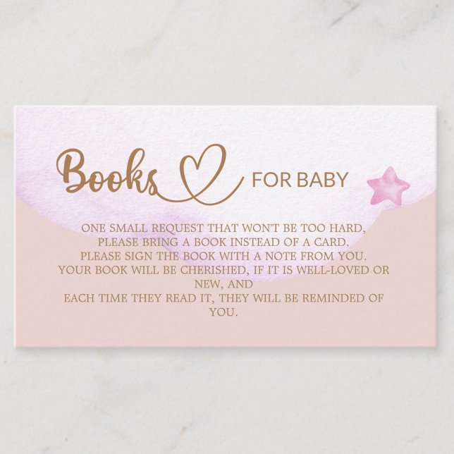 Teddy Bear Girl Baby Shower Books for the baby Enclosure Card (Creator Uploaded)