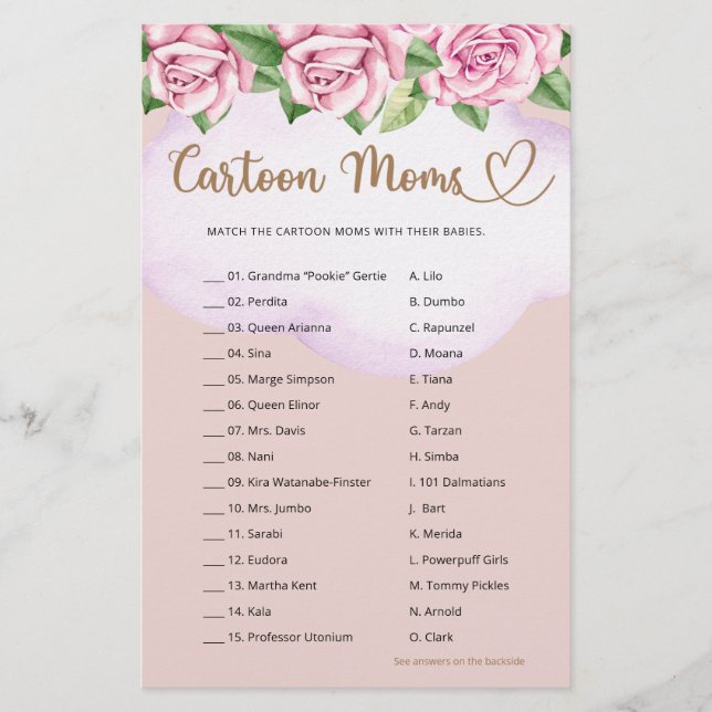 Teddy bear girl baby shower Cartoon Moms (Front)