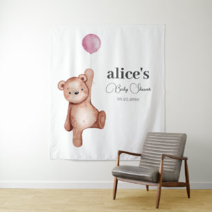 Teddy Bear Girl Baby Shower Tapestry