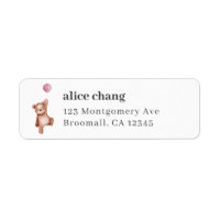 Teddy Bear Girl Return Address