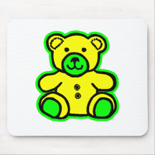 Teddy Bear Green Yellow The MUSEUM Zazzle Gifts Mouse Mat