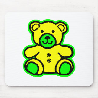 Teddy Bear Green Yellow The MUSEUM Zazzle Gifts Mouse Mat