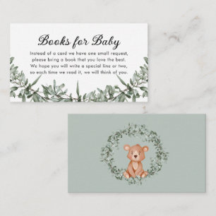 Teddy Bear Greenery Books for Baby Enclosure Card