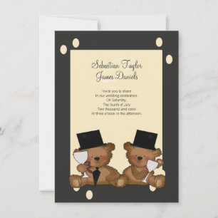 Teddy Bear Grooms Wedding Invitation