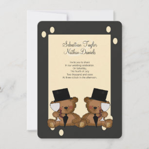 Teddy Bear Grooms Wedding Invitation