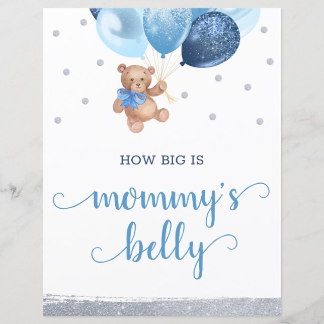 Teddy Bear Guess How Big Is Mummy's Belly Sign (Front)