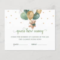 Teddy Bear Guess How Many Candies Game Baby Shower
