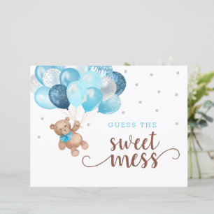 Teddy Bear Guess the Mess Baby Shower Diaper Game 