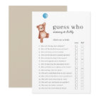 Teddy Bear Guess Who Baby Shower Game