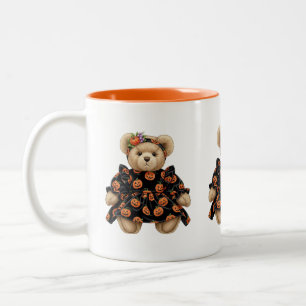Teddy bear Halloween by Natasha Us Two-Tone Coffee Mug
