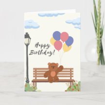 Teddy Bear Happy Birthday Card