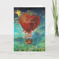 Teddy Bear Happy Birthday Card
