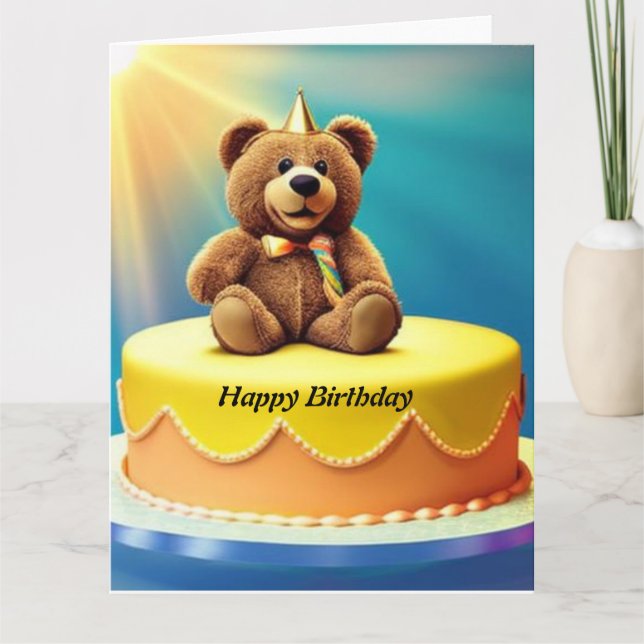 Teddy Bear  Happy Birthday  Card (Front)