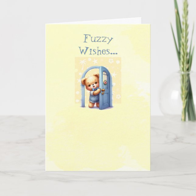 Teddy Bear Happy Birthday Greeting Card (Front)