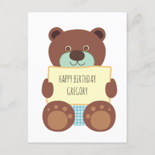 Teddy Bear Happy Birthday Postcard
