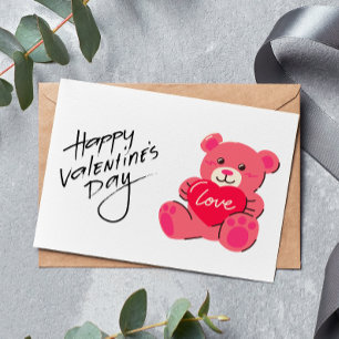Teddy Bear Happy Valentine's Day Card