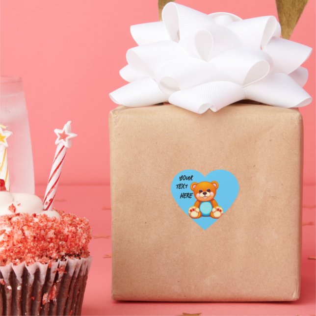 Teddy bear heart sticker (Party)