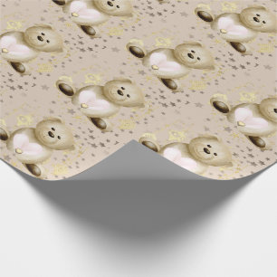 Teddy Bear & Heart Wrapping Paper