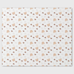 Teddy Bear Hearts Wrapping Paper