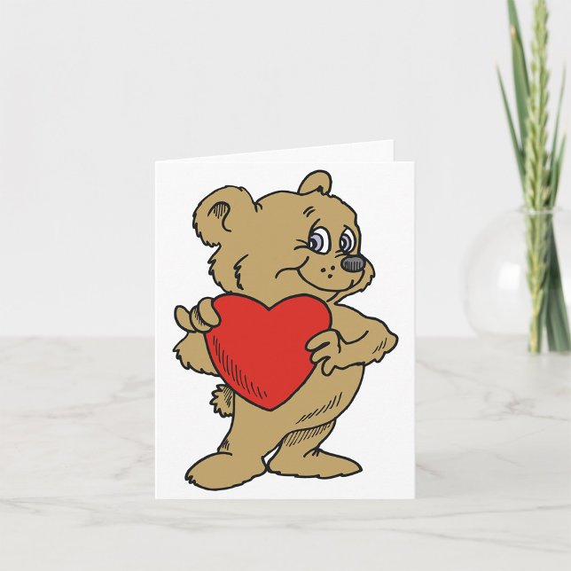Teddy Bear Holding A Red Heart Note Cards (Creator Uploaded)