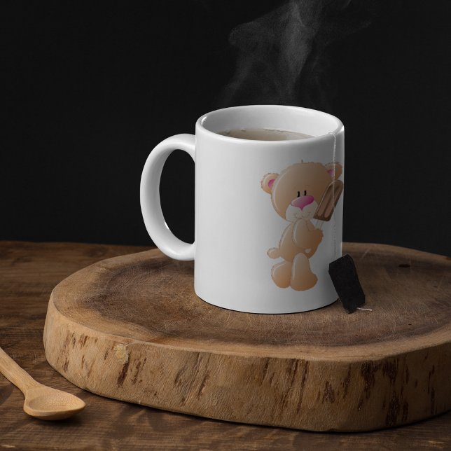 Teddy Bear Holding Chocolate Ice Cream Popsicle Coffee Mug (Creator Uploaded)