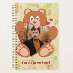 Teddy Bear Holding Heart Photo Valentine's Day Planner