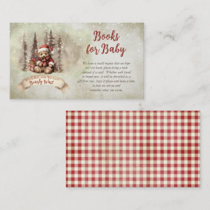 Teddy Bear Holiday Boy Baby Shower Books for Baby Enclosure Card