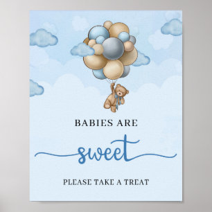 Teddy bear hot air balloon babies are sweet Sign