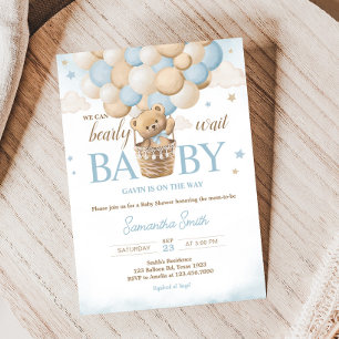 Teddy Bear Hot Air Balloon Baby Shower Invitation