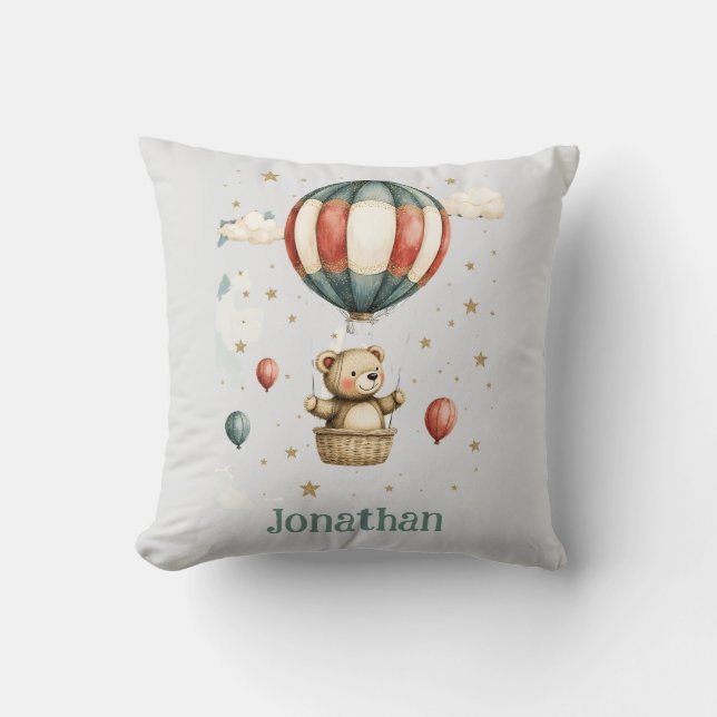 Teddy Bear Hot Air Balloon Cozy Cushion (Front)