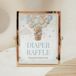 Teddy Bear Hot Air Balloon Diaper Raffle Poster